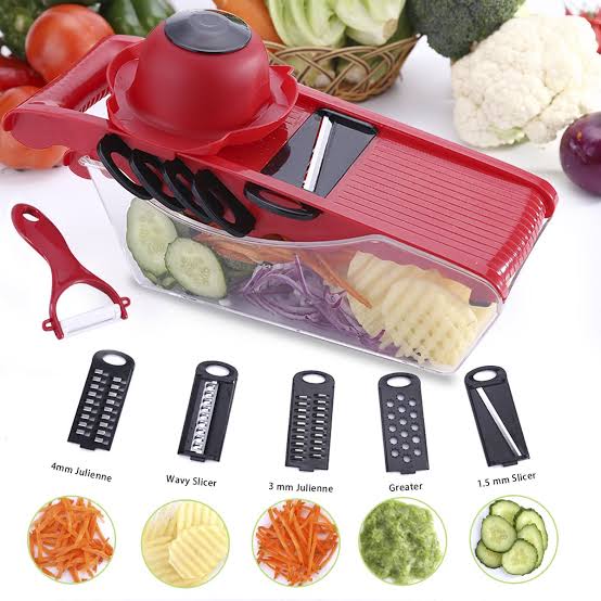 6 in 1 Vegetable Slicer and Cutter with Steel Blade