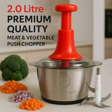 Manual Stainless Steel Multifunctional 2L Hand Push Chopper