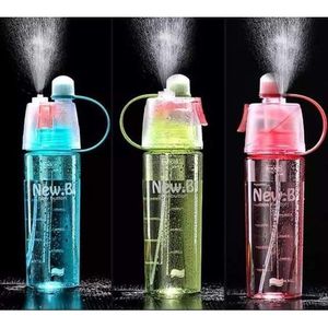 Sports Water Bottle with Cooling Mist Sprayer - 400ml Capacity
