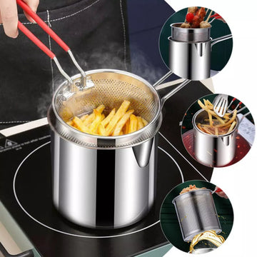 Multipurpose Deep Frying Pot Kitchen Fryer with Strainer
