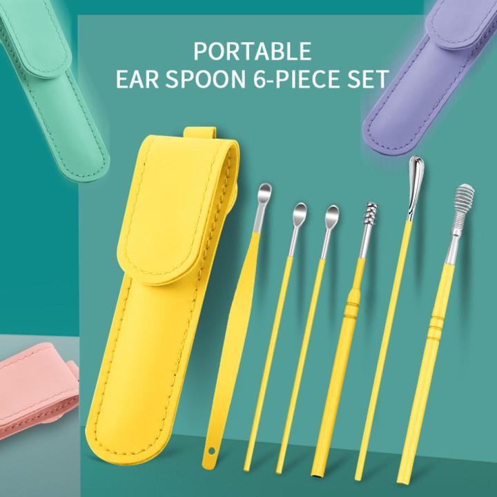 6 Pcs Ear Pick Earwax Removal Kit, Ear Cleansing Tool Set