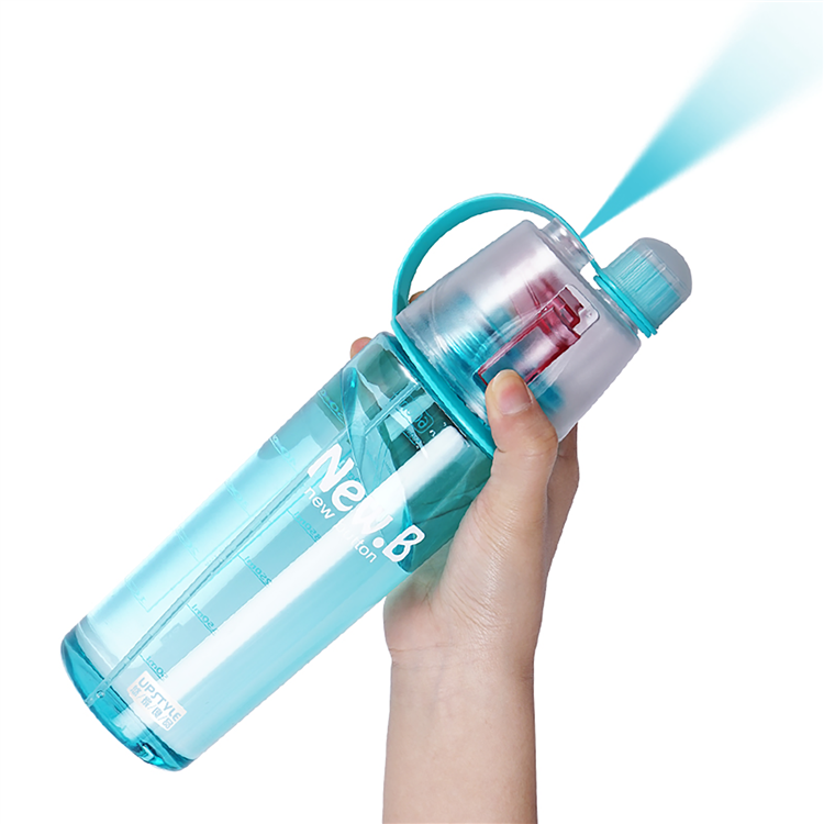 Sports Water Bottle with Cooling Mist Sprayer - 400ml Capacity
