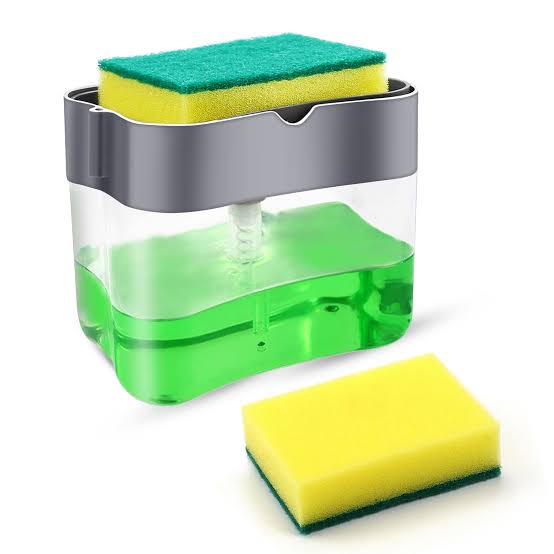 Soap Pump Dispenser & Sponge Holder for Dish