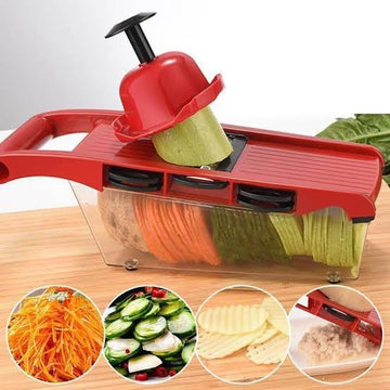 6 in 1 Vegetable Slicer and Cutter with Steel Blade